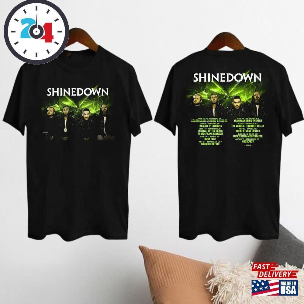 Shinedown Band Tour  T-Shirt Concert Shirt   2 Sided